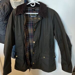 Barbour Ashby Waxed Jacket in Olive Size Medium